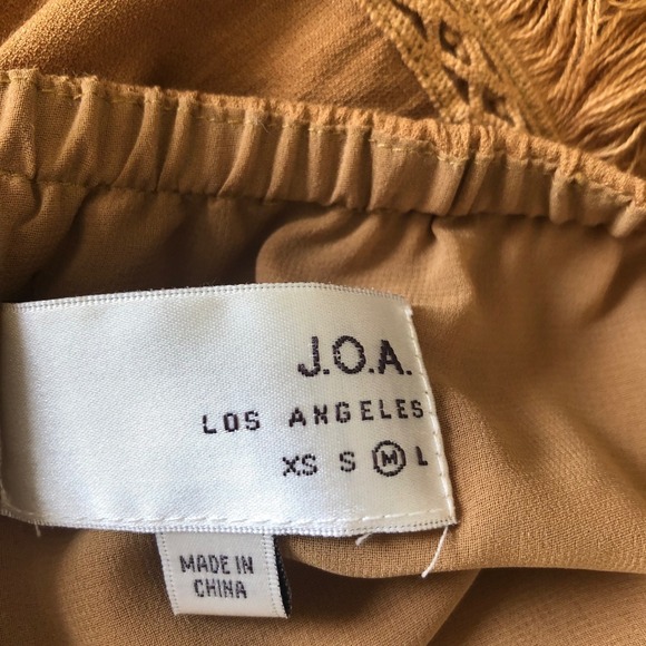 J.O.A. Brown Medium Halter Top Sleeveless Fringe Bohemian Festival Festival - Picture 4 of 16